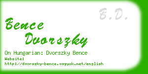 bence dvorszky business card